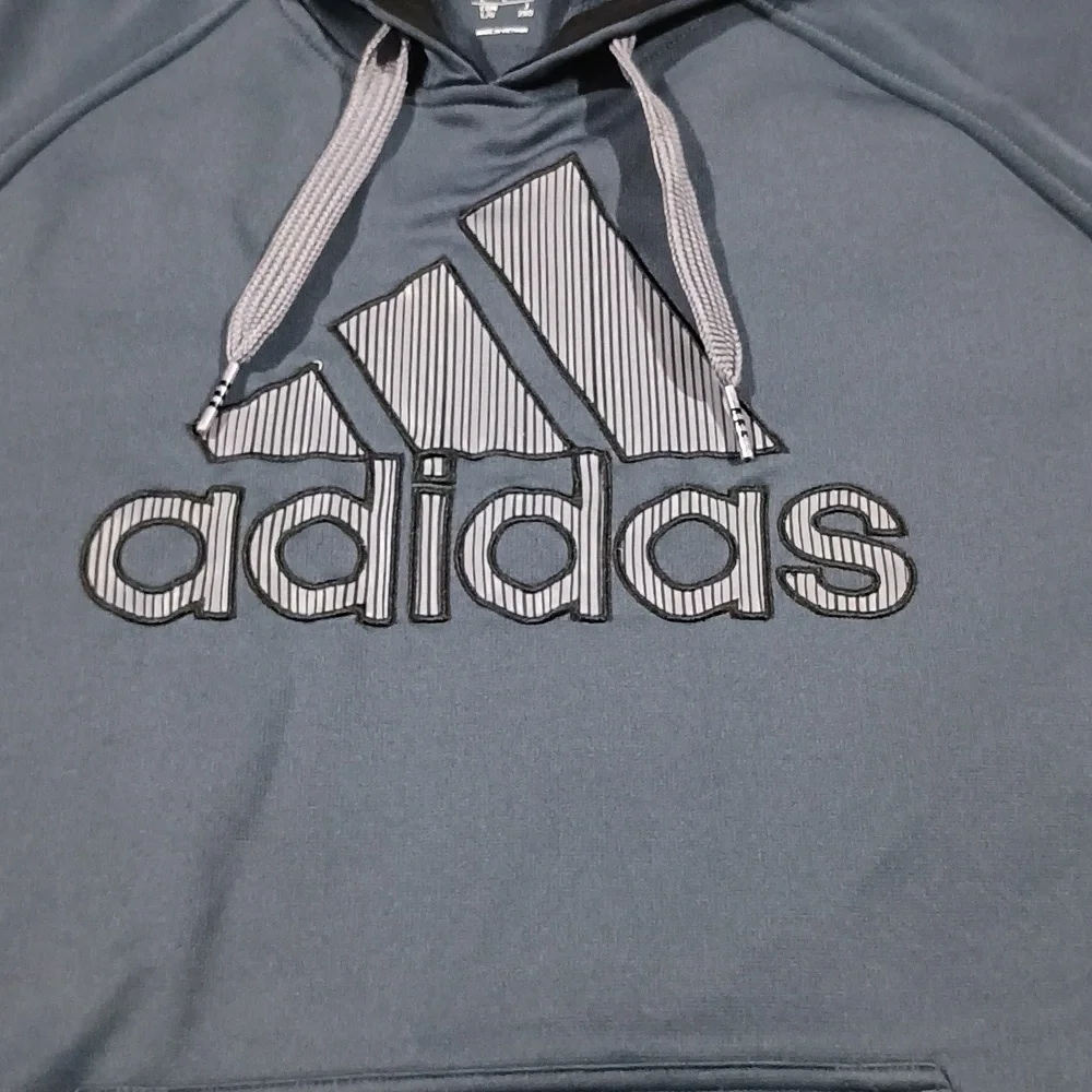 Adidas Men's Steel Blue Gray Hoodie